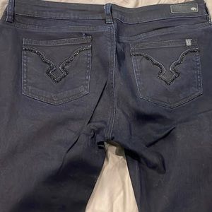 Black/blue denim jeans